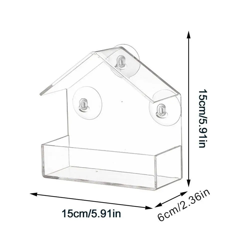 Acrylic Transparent Bird Feeder with Suction Cup